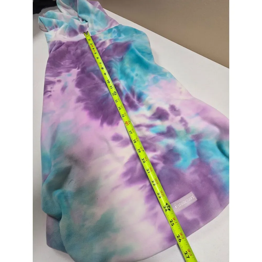 Spark Paws Dog Hoodie 5XL Pastel Tie Dye Plush Fleece Pet Sweatshirt NWT